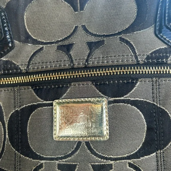 COACH Poppy Large Metallic Outline Signature Glam Tote~2011 $498 Style 17890 (No - Picture 4 of 8